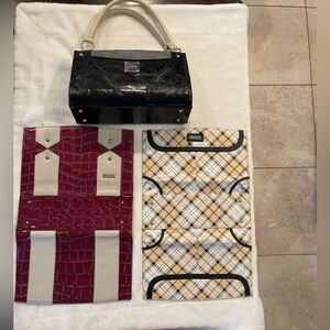 MICHI Bag with Black, Burgundy, and Plaid Shells. 3 bags in one!